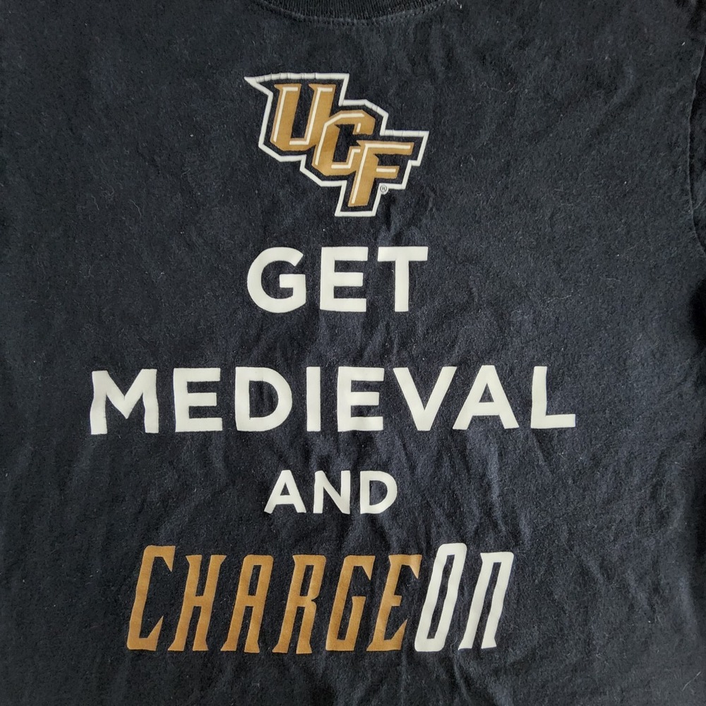 UCF Knights Get Medieval and Charge On Black T-Shirt Adult‎ S